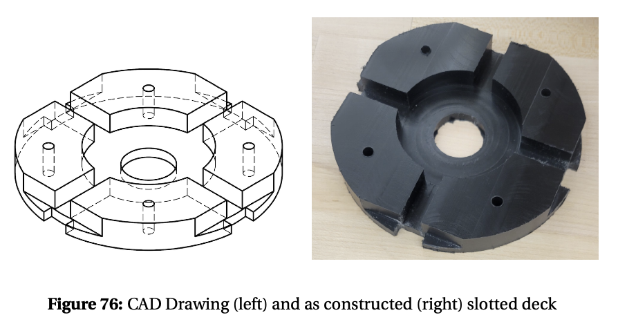 CAD drawing and constructed ACS slotted deck side by side